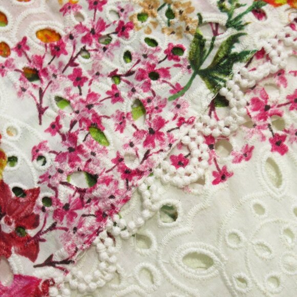 NWT FARM Rio Delicate Forest Scarves Midi in White Floral Eyeler Tank Dress S - Picture 6 of 9